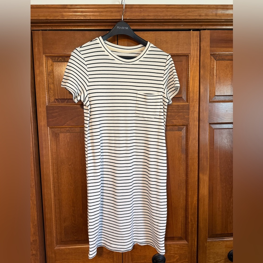 Striped Black and White T-Shirt Dress